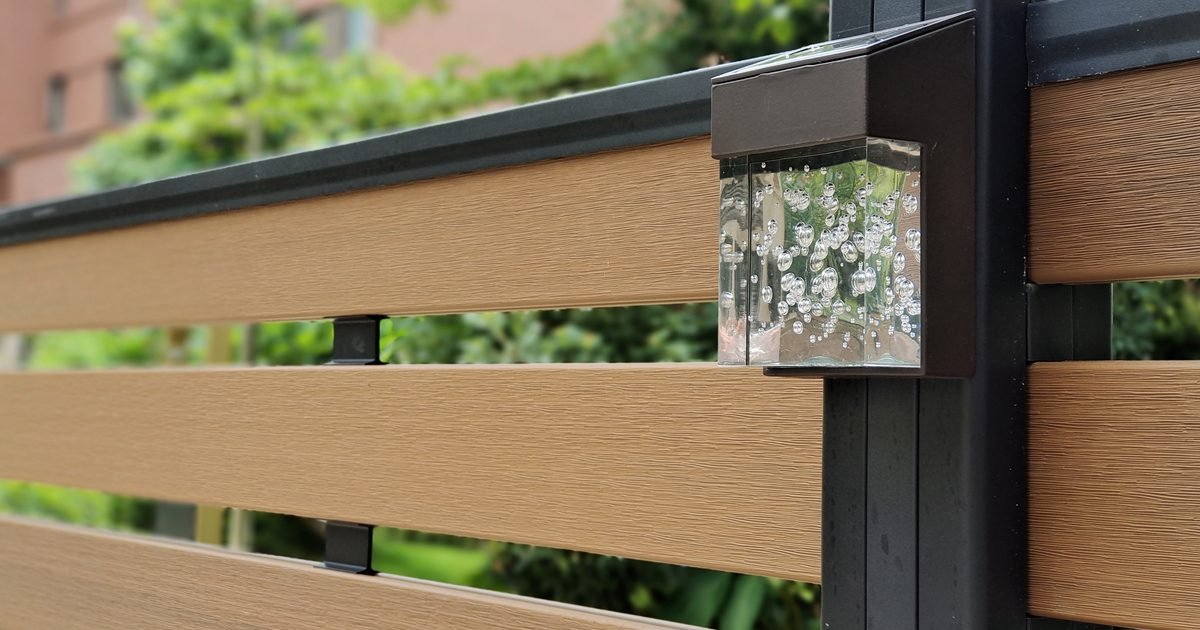 WPC Fence with LED Solar Lighting